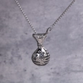 Vintage money bag pendant necklace in titanium steel with engraved star and box chain - Pendant + 60cm Box Chain