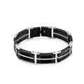 Men's titanium steel bracelet with five-layer wire inlay and industrial link structure - Black and Gold