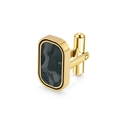Golden cufflinks featuring a rectangular forged carbon fiber inlay for men - Gold Cufflinks