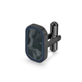 Minimalist black plated cufflink with grey carbon fiber texture and blue border details - Black Cufflinks