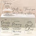 6er-Set klare Acryl-Hochzeitsschilder mit rustikalen Haltern für den Empfangstisch - 6er Set