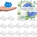 Set mit 12 transparenten Acryl-Platzkartenhaltern für Hochzeitstischnummern und Menüs - 12er Set