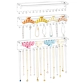Wandmontierter Schmuck-Organizer aus Acryl für Haarklammern und Ketten im 3er-Set - Transparent
