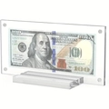 Cadre d'affichage en acrylique pour billets avec base pour collection de monnaie - Style Transparent Avec Base