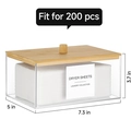 Distributeur de lingettes séchantes en acrylique avec couvercle en bambou et étiquettes - Boîte Carrée (Avec Étiquettes)