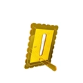 7-inch yellow acrylic magnetic frame with scalloped edges and a removable kickstand - Yellow