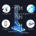 3-tier iridescent acrylic game controller stand and headset holder with non-slip base - 3-Tier LED Gaming Stand