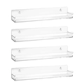 Set of 4 transparent acrylic 15-inch floating wall shelves for bathroom storage - Set of 4