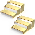 Set of 3 gold acrylic tier display risers for perfumes and collectible figurines - Gold