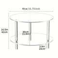Tavolino rotondo in acrilico a due livelli con diametro 40 cm e altezza 42 cm - 40*40*40cm