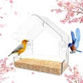 Transparante acryl vogelvoederhuisje met zuignappen voor bevestiging aan het raam - Standaard Stijl (Model 03)