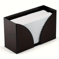 Modern black acrylic tissue holder with a side cutout for easy paper dispensing - Black