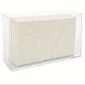 Modern clear acrylic paper towel dispenser with minimalist rectangular countertop design - Clear