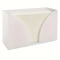 Clear acrylic countertop napkin holder with u-shaped opening for easy paper extraction - White