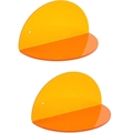Set of 2 orange translucent acrylic floating shelves for wall decor and storage - Orange