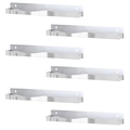 Macro view of a 6-piece silver wall-mounted storage shelf set with wave-edge metal design - 2 Pcs/Set / Silver