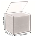 Clear acrylic storage box with flip lid for towels or facial tissues on white background - Clear