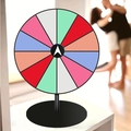 Ruota della fortuna arcobaleno in acrilico a 12 segmenti con base in metallo - Modello C (Base Con Supporto In Metallo)