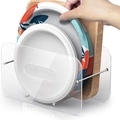 Support d'assiettes en carton en acrylique transparent avec tiges pour plan de travail - Transparent