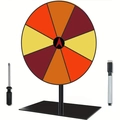 Tabletop prize wheel set with acrylic spinner, metal stand, whiteboard pen, and screwdriver - 8 Grids Square Base