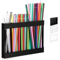 Porta cannuccie in acrilico per bancone cucina disponibile in nero, bianco e trasparente - Design a pezzo unico / Nero