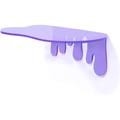 7-inch purple floating acrylic shelf with a modern decorative melting water drop design - Purple