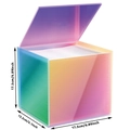Iridescent acrylic tissue box with flip lid and transparent colorful gradient finish - Iridescent
