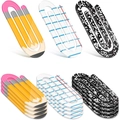 Set of three creative acrylic giant paper clips with school stationery theme designs - 12 Pieces