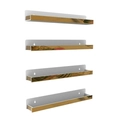 Set of four 15-inch gold mirror acrylic wall mounted shelves for nail polish display - Set of 4