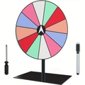 Set ruota della fortuna fai-da-te in acrilico con supporto, base, pennarello e cacciavite - Stile Quadrato a Dodici Spazi