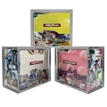 Dreiteiliges Set aus Acryl-Displayboxen für TCG-Sammelkarten mit praktischem Schiebedeckel - Transparent Mehrpack