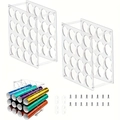32-Loch Acryl-Vinylrollenhalter-Set mit Zubehör für die Aufbewahrung von Bastelpapier - Transparent (32 Löcher)