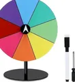 Roue de la fortune en acrylique arc-en-ciel avec support métal, marqueur et tournevis - Style Rond Classique