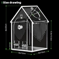 Transparent acrylic house-shaped reptile feeder tank dimensions 20x12x12 cm with heart detail - 1 Box