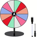 Tabletop color prize wheel set with dry erase marker and screwdriver for DIY activities - 12 Grids Round Base