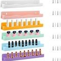 Set of 6 colorful wavy acrylic floating shelves for cosmetics and nail polish storage - Macaron Color