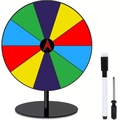 DIY colorful acrylic prize wheel with metal stand, erasable marker and screwdriver tool - 10 Slots Round Base