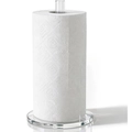 Minimalist vertical clear acrylic kitchen paper towel roll holder stand with round base - Clear