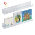 Two-pack white magnetic acrylic bookshelves for whiteboard and fridge display - Book Stand / White