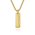 Collar minimalista dorado con colgante rectangular ondulado y cadena de eslabones - Solo Colgante Color Oro (sin cadena)