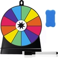 6-inch colorful 12-slot prize wheel set with dry erase marker and eraser for parties - Inclined / 12 Slots With Pen