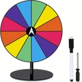 Acrylic rainbow prize wheel with 14 color slots, dry erase marker and metal stand - New Twelve Slots Round Style