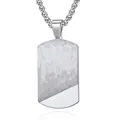 Collana con piastrina in acciaio dorato con finitura spazzolata e lucidata a specchio - Color Acciaio