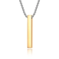 Collana minimalista con pendente a barra dorata su catena a scatola d'argento lucidata - Ciondolo Singolo (5210384239110) / Oro