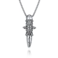 Pendaglio teschio gotico e serpente in acciaio inossidabile argento con catena - Color Acciaio