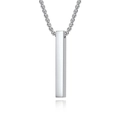 Collana con pendente a pilastro rettangolare d'argento in acciaio inossidabile - Ciondolo Singolo (5210384239108) / Color Acciaio