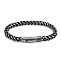 Herrenarmband aus Titanstahl im Retro-Stil mit Weizengliedern und mattem Industrie-Finish - Gewebte Weizenkette (Gunmetal)