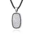 Collar de acero inoxidable para hombre con colgante de ondas y detalle de borde negro - Colgante Suelto Negro