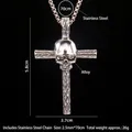 Colgante de cruz gótica con calavera y cadena de acero inoxidable para hombre estilo hip hop - Estilo de Cruz 96