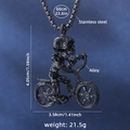 Colgante de esqueleto vintage en bicicleta con cadena de acero inoxidable estilo punk - Bicicleta de Calavera (Cadena de Acero Negra)